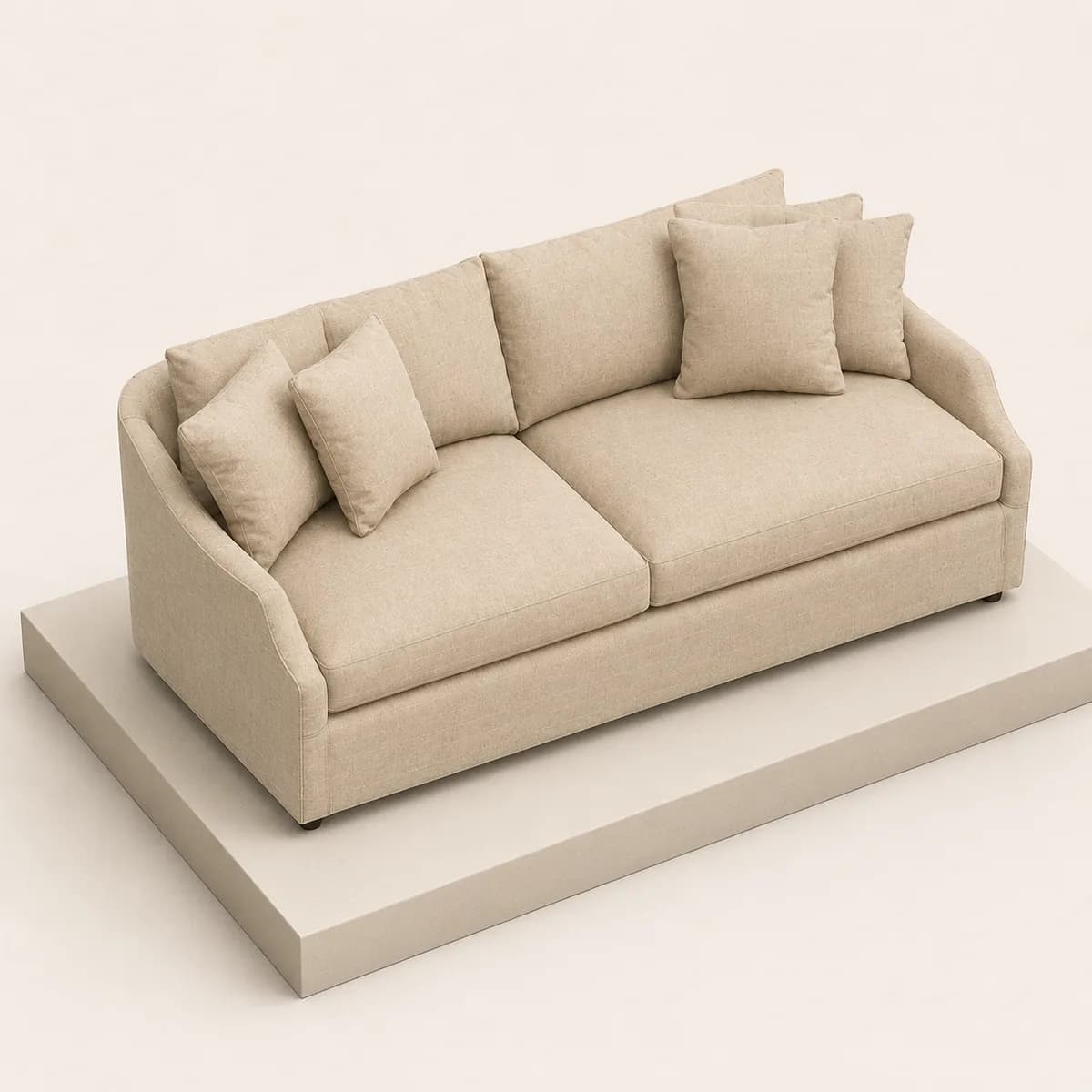 Linen sofa generated 3D model