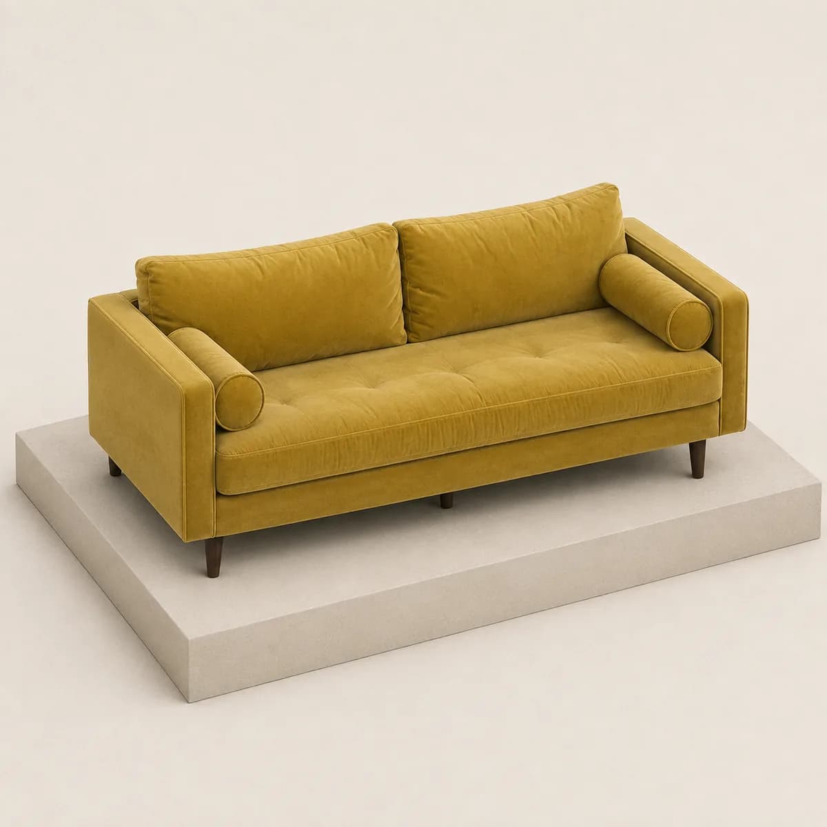Velvet sofa generated 3D model